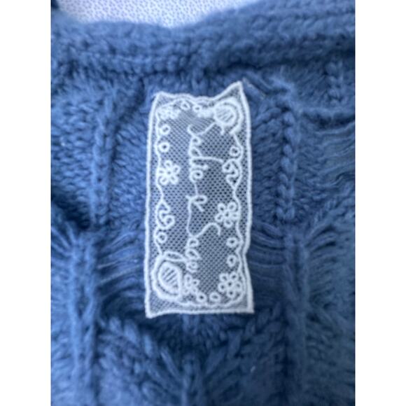 Sadie and Sage Cornflower Blue Small Cottagecore Whimsy Scalloped Cardigan - Picture 6 of 8